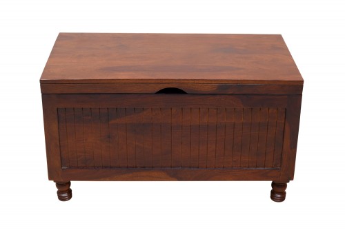 grepo teak finish storage box with round leg