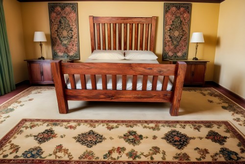 Streak Teak finish low height bed