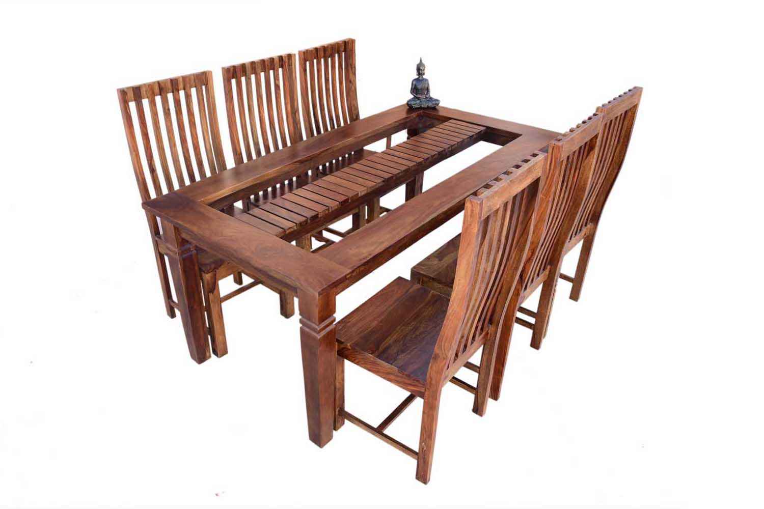 Buy 8 Seater swingo dining table with zernal wooden chair | Dining Room